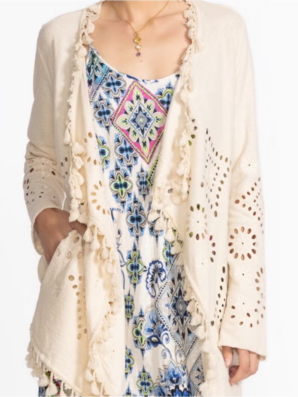 Johnny Was Ivory Quette Sweater NWT - Picture 3 of 8